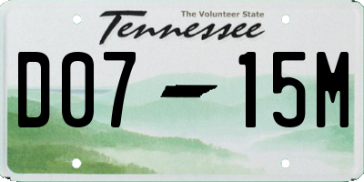 TN license plate D0715M