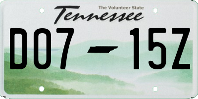 TN license plate D0715Z