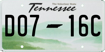 TN license plate D0716C