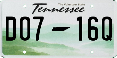 TN license plate D0716Q