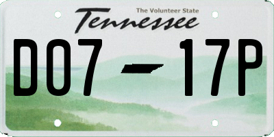 TN license plate D0717P
