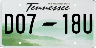 TN license plate D0718U