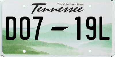 TN license plate D0719L