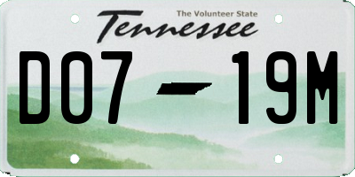 TN license plate D0719M