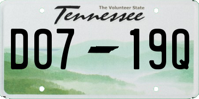 TN license plate D0719Q