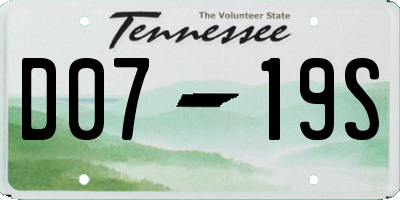 TN license plate D0719S