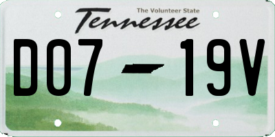 TN license plate D0719V