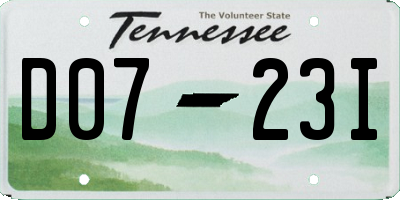 TN license plate D0723I