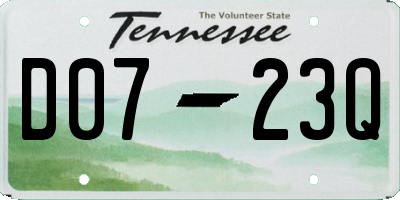 TN license plate D0723Q