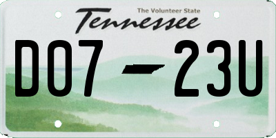 TN license plate D0723U