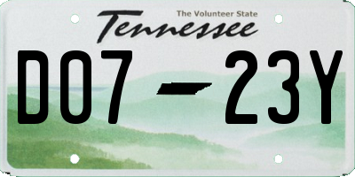 TN license plate D0723Y