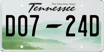 TN license plate D0724D