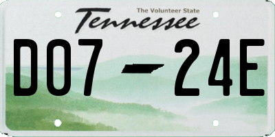 TN license plate D0724E