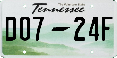 TN license plate D0724F