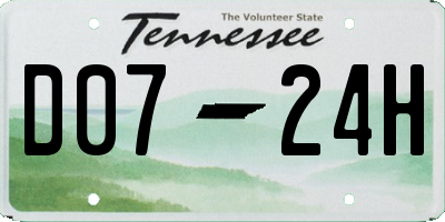 TN license plate D0724H