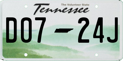 TN license plate D0724J