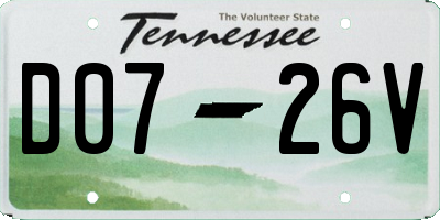 TN license plate D0726V