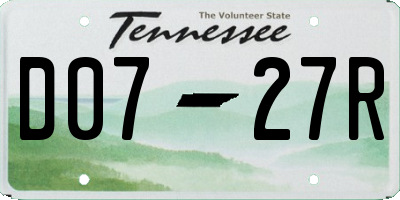 TN license plate D0727R