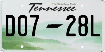 TN license plate D0728L