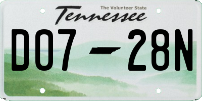 TN license plate D0728N