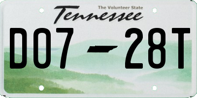 TN license plate D0728T