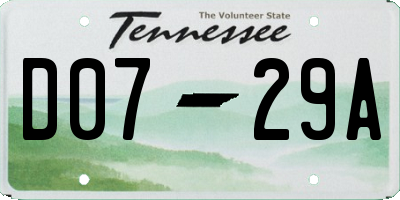 TN license plate D0729A