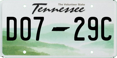 TN license plate D0729C