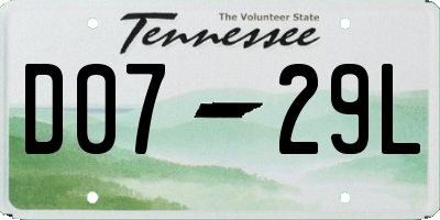 TN license plate D0729L
