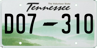 TN license plate D0731O
