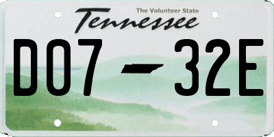 TN license plate D0732E