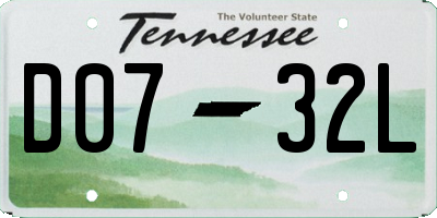 TN license plate D0732L