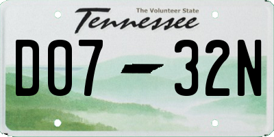 TN license plate D0732N