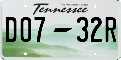 TN license plate D0732R