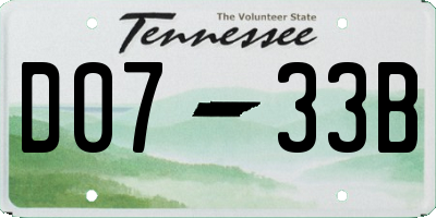 TN license plate D0733B