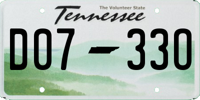 TN license plate D0733O