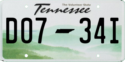TN license plate D0734I