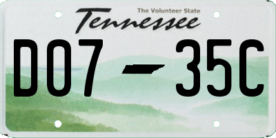 TN license plate D0735C