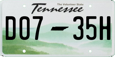 TN license plate D0735H