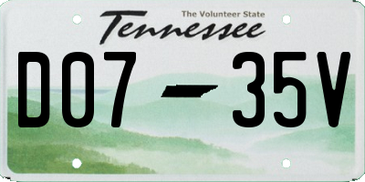 TN license plate D0735V