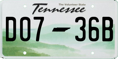 TN license plate D0736B
