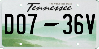 TN license plate D0736V