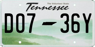 TN license plate D0736Y
