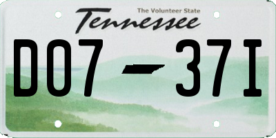 TN license plate D0737I