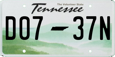 TN license plate D0737N