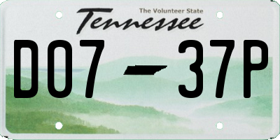 TN license plate D0737P