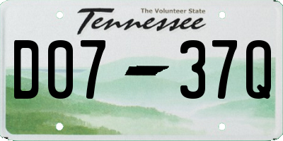 TN license plate D0737Q