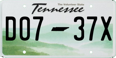 TN license plate D0737X
