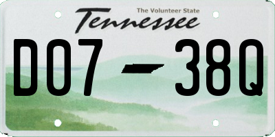 TN license plate D0738Q