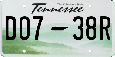 TN license plate D0738R