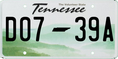 TN license plate D0739A